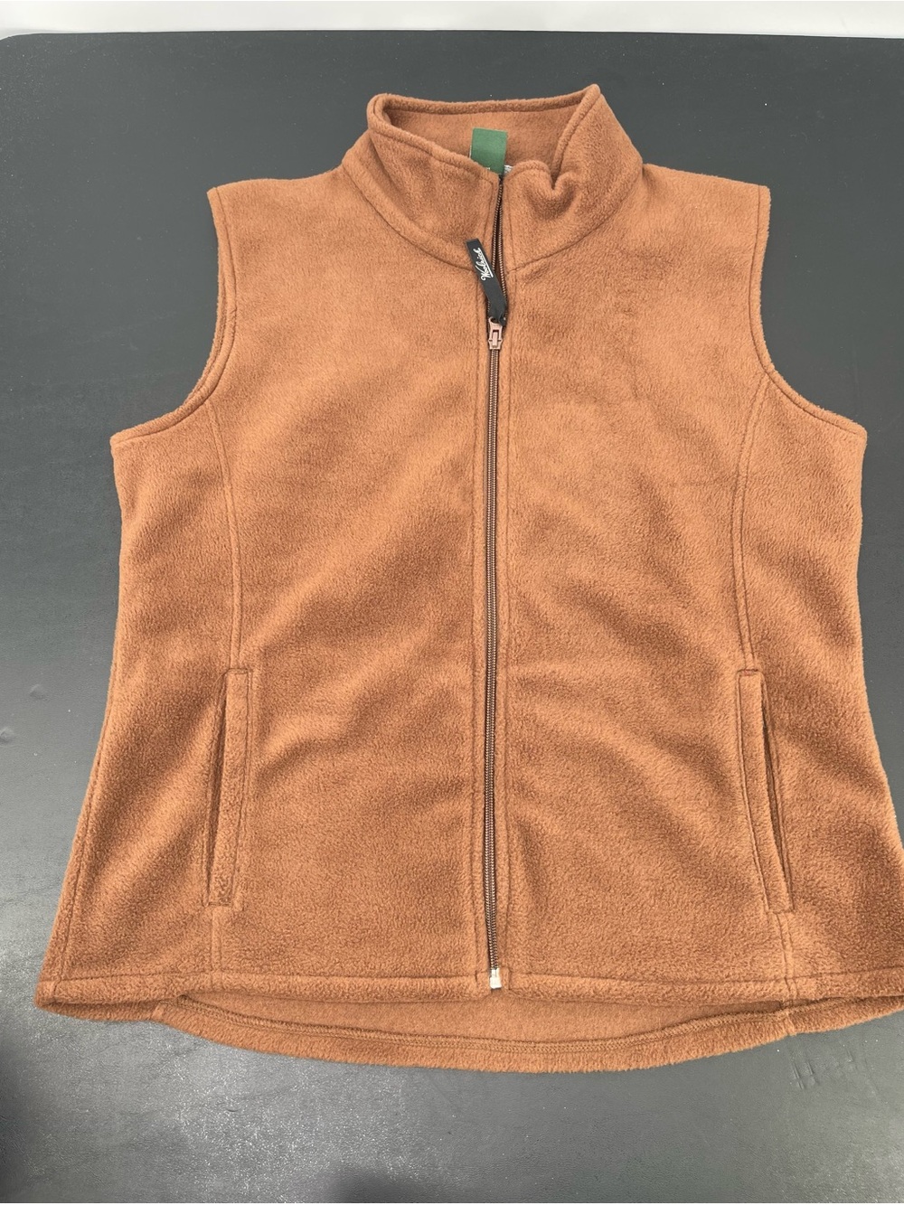 ⭐️Woolrich Women’s Petite Large Brindle Fleece Zip-Front Vest